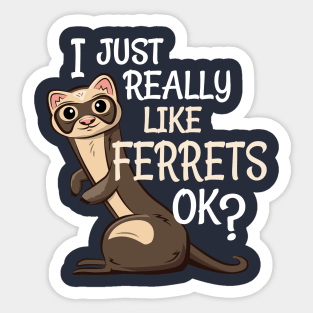 Ferret Lover Gift - I Just Really Like Ferrets OK? Sticker